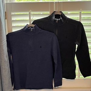 Two boys Ralph Lauren zip pullovers.  Medium